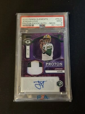 2020 Jordan Love Panini Elements Proton Patch Autographs Neon #4/10 RC Auto PSA9 - Image 1 of 2