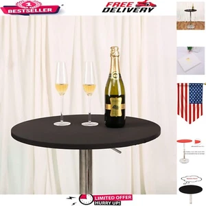 Luxurious Stretchable Table Cap - 18-22 Inch Round Table Cloth, A-Black Finish - Picture 1 of 7