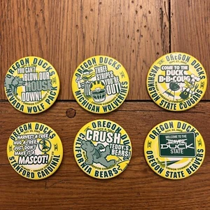 Vintage 2003 Oregon Ducks Football Game Day Buttons Pins Set Of 6 - Picture 1 of 2