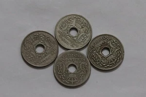 🧭 🇮🇩 INDONESIA 5 CENTS - 4 COLONIAL COINS LOT B66 #10 WX36 - Picture 1 of 2