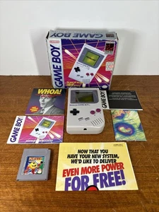 Original Nintendo Game Boy Handheld System Gray Complete in Box CIB Box DMG-01 - Picture 1 of 21