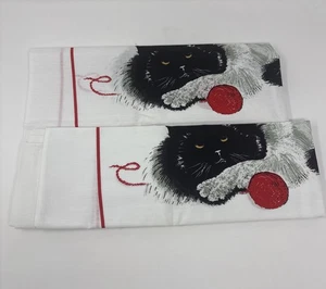 Set 2 Vintage Tastemaker Standard Pillowcases Cat's Meow Cat & Yarn Muslin New - Picture 1 of 3