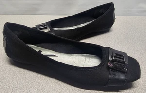 Anne Klein Sport AKUTTERLY Black Slip-On Flats Size 7.5 M Comfort Casual Buckle - Picture 1 of 9