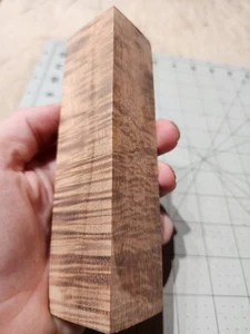 Stabilized Curly Koa Turning Square Knife Handle Blank, 5.75 X 1.375 X 1.375" - Picture 1 of 8