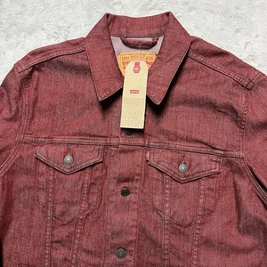 Levis Jacket Mens Large Red Denim Type 3 III Trucker - Picture 1 of 11