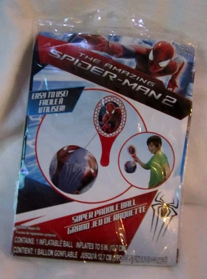 Marvel Comics Spider-Man Spiderman Super Paddle Ball con bola de 5" - ¡Nuevo! Foto 1 de 4