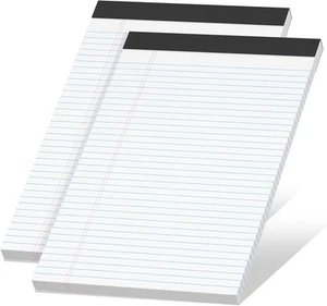Legal Pads 8.5 x 11 inch Notepad, 2 Pack White Note x 11-30 Sheets,  - Picture 1 of 7