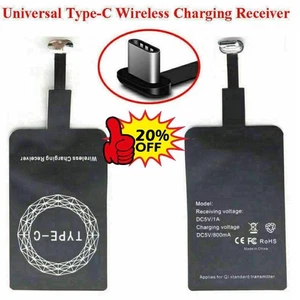 For Android Type C USB Wireless Charger Rece iver Adaptor Fast- Charging-Pad - Picture 1 of 11