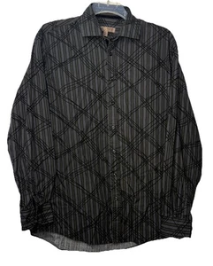 Blaues Pronto Uomo Langarmshirt Gr. XLT schwarz Samt Akzent Linien wunderschön - Bild 1 von 8