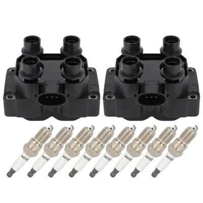 2x Ignition Coils & 8x Spark Plugs For Ford Escort 1997-2003 Explorer 1996-2001 - Image 1 of 4