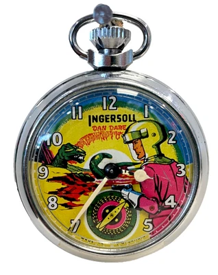 A Vintage Ingersoll DOUBLE Animated Pocket Watch  "DAN DARE"  Circa 1960 - Image 1 of 2