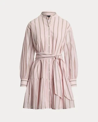 Mujer Lauren Ralph Lauren Vestido Rayas Voile Blusa Manga Camisa Talla 4 Foto 1 de 4