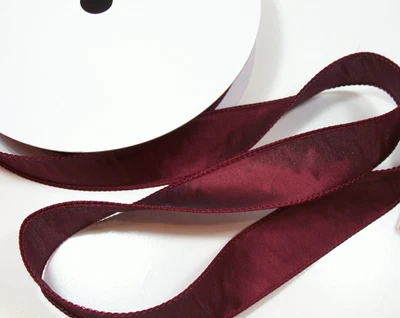 Burgundy Wired Ribbon 1 1/2" wide x 25 yards Offray Brand Wreaths Christmas - Image 1 of 4