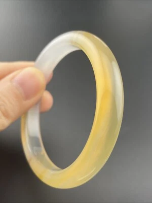 Ágata helada de grado natural AAA color jadeíta dorada 52 mm Foto 1 de 4