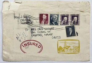 INTERESTING CALIFORNIA COVER TO MAINE WITH PAGODA CACHET, COVER'S MADE IN CHINA - Picture 1 of 2