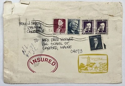 INTERESTING CALIFORNIA COVER TO MAINE WITH PAGODA CACHET, COVER'S MADE IN CHINA - Image 1 of 2
