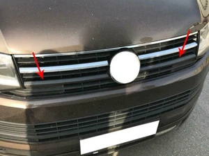 VW T6 Transporter Caravelle CARBON FIBRE TOP LOWER TWO GRILLE BARS 15on - 2pcs - Picture 1 of 7