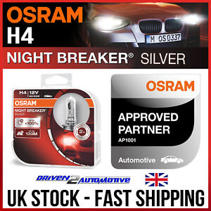 H4 (472) 2X OSRAM NIGHT BREAKER SILVER 64193NBS-HCB +100% MORE LIGHT 130M BEAM