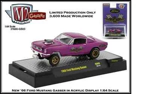 Máquinas M2 1:64o coche diecast '66 Ford Mustang gasser en estuche de exhibición de acrílico - Imagen 1 de 7