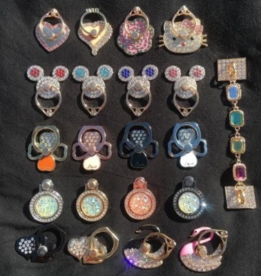 Universal 360 Rotating Crystal Finger Ring Stand Holder For Cell Phone / Tablet - Image 1 of 4