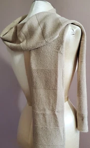 Fossil Scarf Beige Knit 6x78" Soft Warm Wool Blend Warm Preppy 80s Unisex Retro - Picture 1 of 8