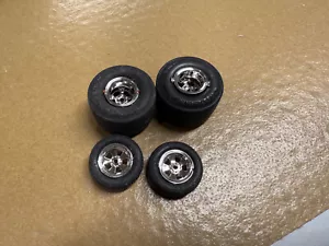 Mickey Thompson Sportsman Pro Street Tires & 5 Spokes Wheel 1/25 Scale Set Look - Picture 1 of 9