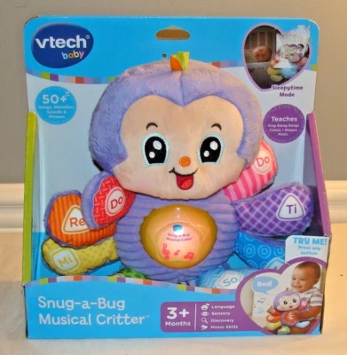 V-Tech Snug-a-Bug Musical Critter Luces Calmantes Texturas Botones Bebé Juguete NUEVO Foto 1 de 4