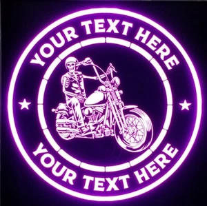 Custom Motorcycle LED Sign Personalized dirt bike biker Harley - Picture 1 of 5