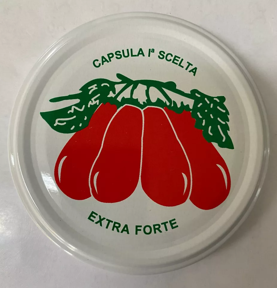 100 CAPSULE diametro 53-63-70-82 Ø TAPPO COPERCHIO VASO BARATTOLI VETRO POMODORI - Immagine 1 di 1