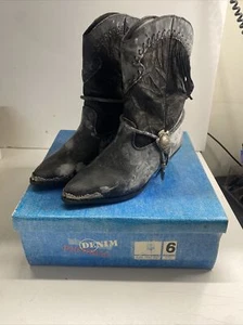 Denim Republic Black Fringe Boot Size 6 - Picture 1 of 8