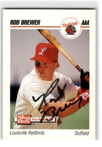 1992 SkyBox AAA Canne Brewer Autografo Louisville Redbirds #123 - Foto 1 di 2