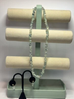 "Juego de collar y pendientes colgantes de 1"" con cuentas de fluorita verde de 24""" Foto 1 de 4