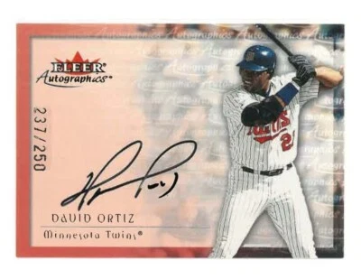 David Ortiz 2000 Fleer Autographics AUTO #'d/250 -TARJETA NÍTIDA - L@@K en fotos -0130 Foto 1 de 2