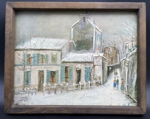 Vintage Maurice Utrillo's "Lapin Agile" 15" x 12" Holzrahmen - Bild 1 von 6