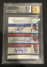 2006 Ultimate Collection Ensemble Signatures /50 LEE, ORTIZ, PUJOLS Auto BGS 8.5