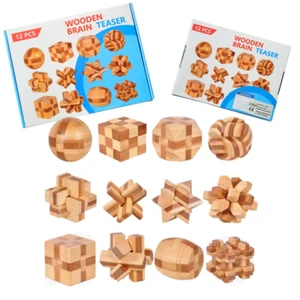 IQ Knobelspiel 12er Set– Brain Teaser Intelligenz, Herausforderungsspielzeug K/E - Bild 1 von 4