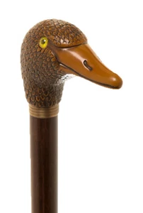 Brown Duck Head Beech Walking Stick Cane Animal Rustic Quirky Novelty - Picture 1 of 3