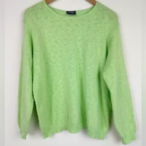 Sage Knitwear Vintage 90's Lime Green Sweater - Picture 1 of 7