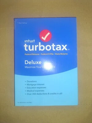 2016 Intuit Turbotax Deluxe Minimize Your Deductions Federal/State Returns - Image 1 of 3