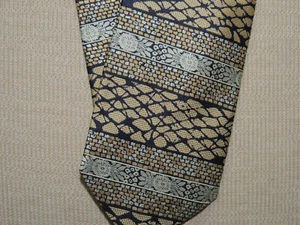 Giorgio Cellini Italien Krawatte/Krawatte Seide gold beige schwarz 56"x3,75" strukturiert - Bild 1 von 7