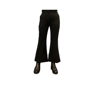 Stella McCartney Silk Cuff Wide Leg Pants - Black - 4 - Picture 1 of 8