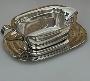 Reed Barton 5000 Mayflower Silver Plated Gravy Boat with Underplate - Picture 1 of 10
