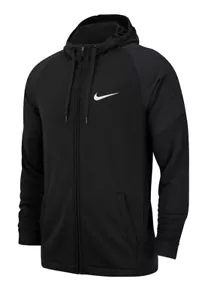 Men's Nike Dri-FIT Full-Zip Fleece Training Top_Black/White_NWT - Picture 1 of 8