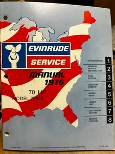 1976 OMC Evinrude Johnson Service Manual 70HP Model 70673 P/N 5194 - Picture 1 of 3