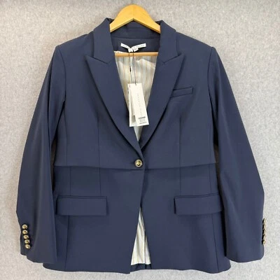 Veronica Beard Mori Dickey Jacket Navy Blue Gold Button Blazer Womens Sz 14 NWT - Image 1 of 4