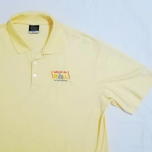 Nike Golf XL Dri Fit Yellow Short Sleeve Polo "Walk-N-Roll For Spina Bifida" - Picture 1 of 8