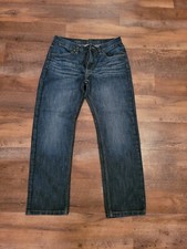 PD&C Jeans Mens Size 32x30 Slim Straight Cotton Blend Blue Denim Dark Wash
