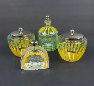 TRACY PORTER Glass Jars Containers w/ Lids Dresser/Condiment Set of 4 Orig Tags - Picture 1 of 11