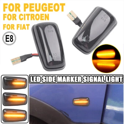 1 Par de Luces LED Ahumadas Intermitentes Laterales Aptas para Peugeot 106 II (MKII) Foto 1 de 4