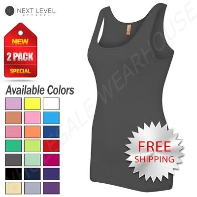 Regata feminina Next Level pacote com 2 jersey elastano 2PK-3533 - Imagem 1 de 2